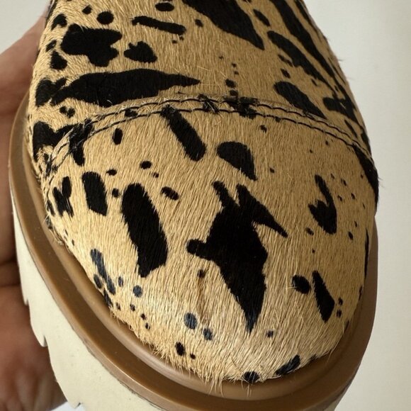 ALL BLACK Women's 38 7/7.5 Ox II Suede Slip On Flatform Paint Splatter Sandals - Picture 15 of 16